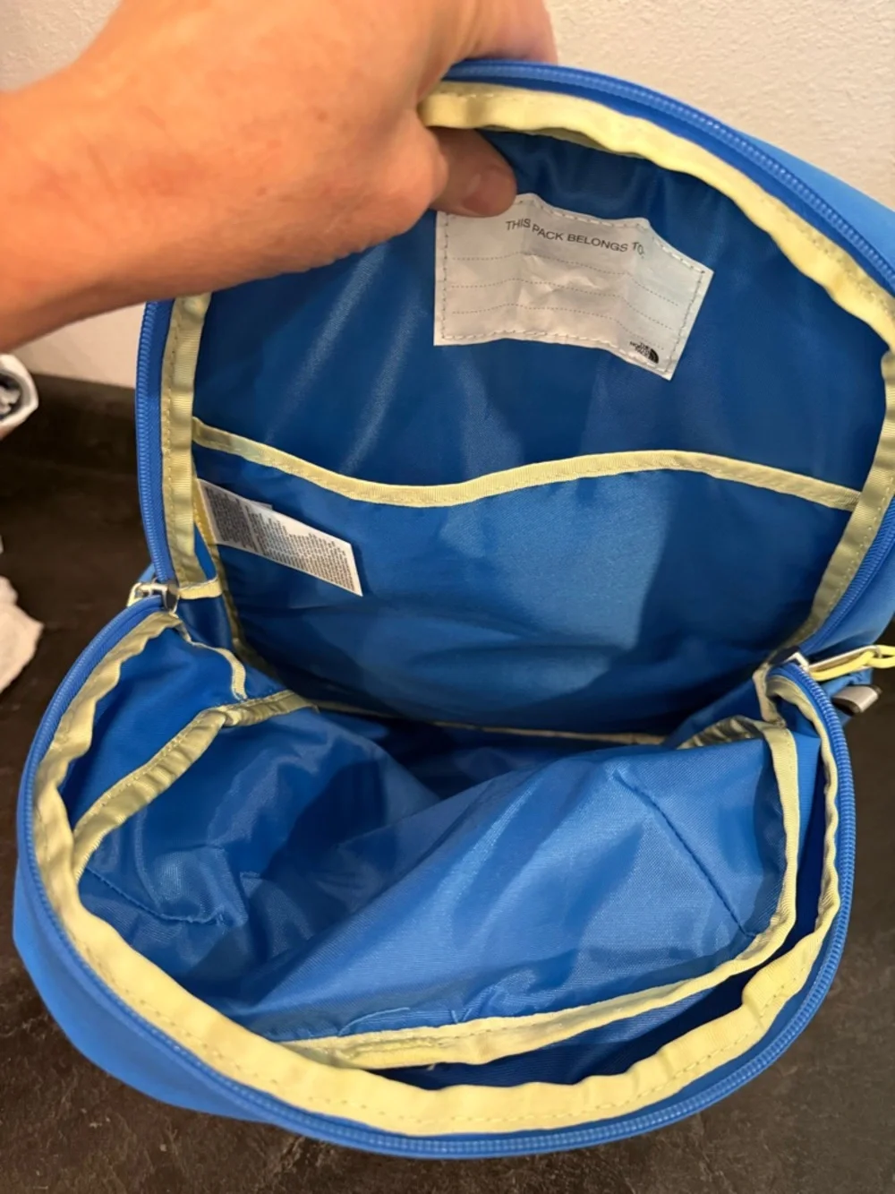 The North Face Blue Backpack with Yellow Logo - - Picture 5 of 5